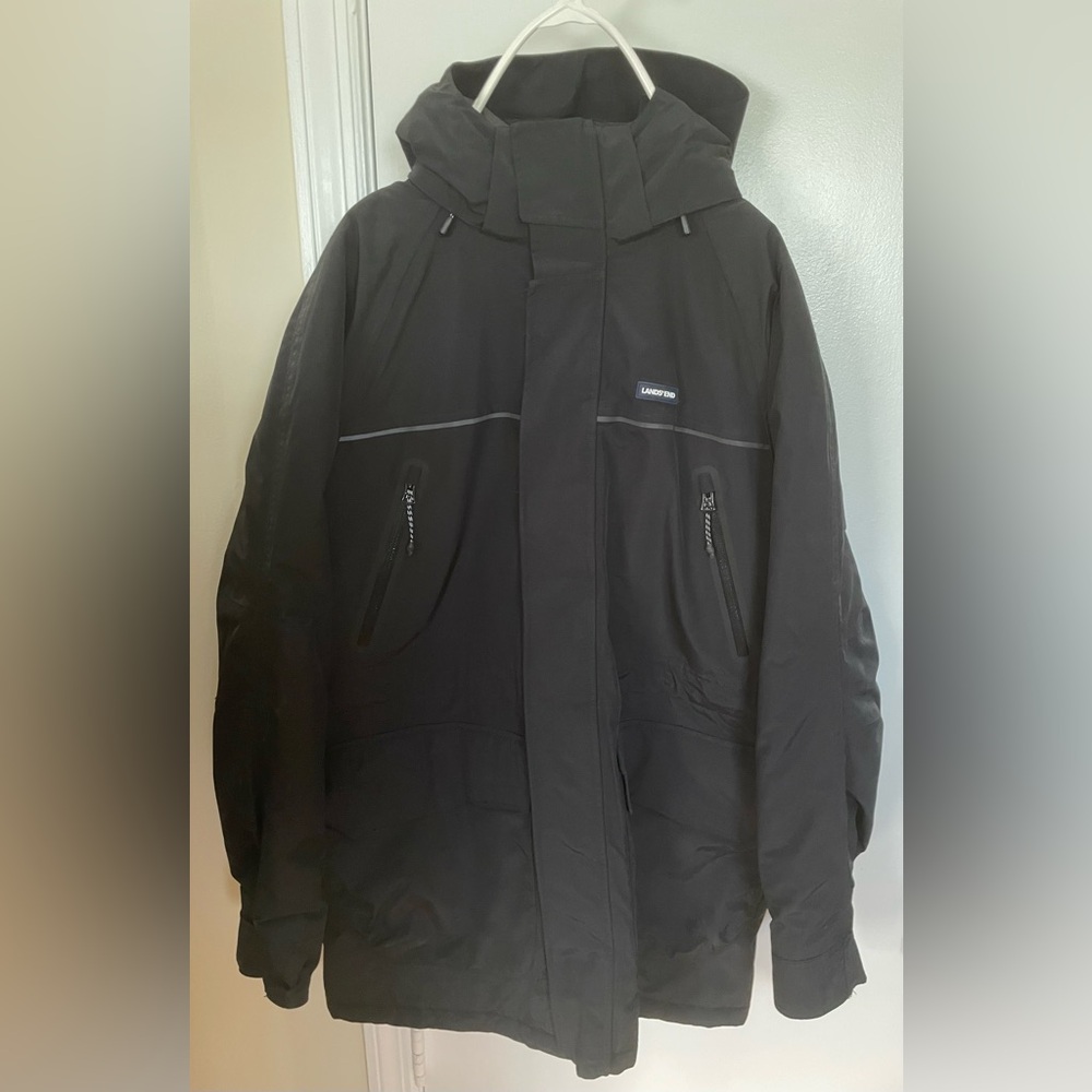 Lands' End Black Parka - M